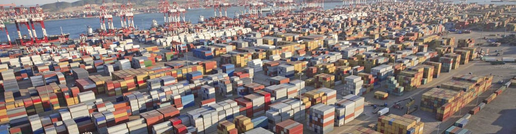 Arial view of containers