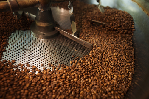 Close of of a coffee grinding machine